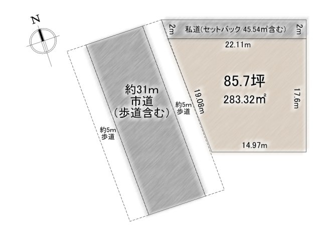 中央区礎町通上一ノ町土地　6980万円の土地図
