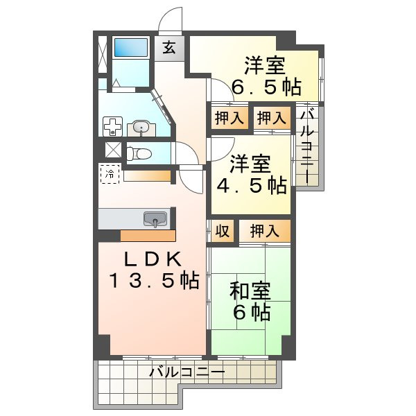 パレ清水ヶ丘の間取り