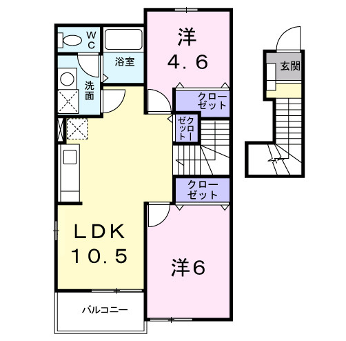 【間取り】 | パークサイド池端Ｂ