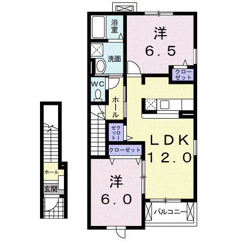 【間取り】 | ドリームズ　カム　トゥルー　Ａ