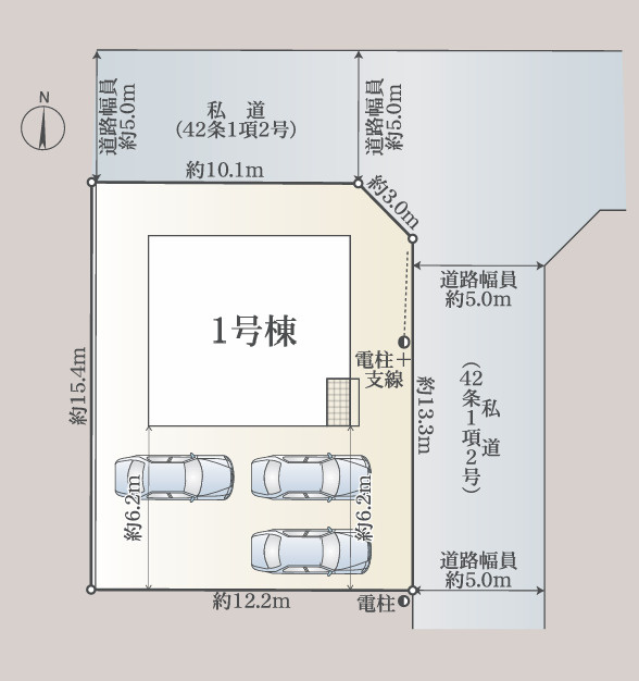 クレイドルガーデン高松市屋島東町第１◇光熱費の負担の軽減が可能なオール電化住宅ですの区画図|区画図
駐車場スペースは３台以上のゆったりとした区画で広い敷地にゆったりとした配置で住宅が建てられ、日照や通風にも十分に配慮されています。