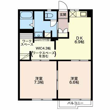 【間取り】 | タウニィ神ノ輪Ｂ