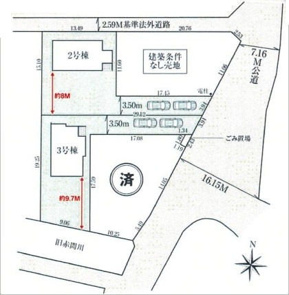 【区画図】 | 川越市北田島　全4棟　3号棟 | 3号棟