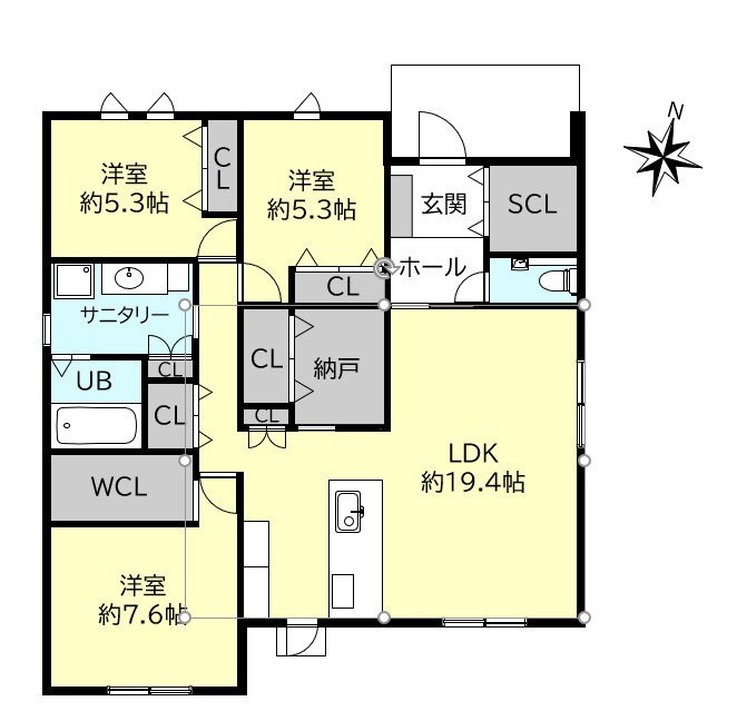 神戸市西区桜が丘中町4丁目新築戸建の間取り