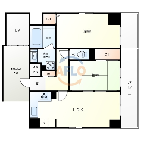 K1大国町の間取り|K1大国町　間取り