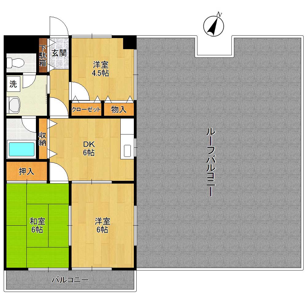 川崎市多摩区栗谷２丁目の賃貸マンションの間取り