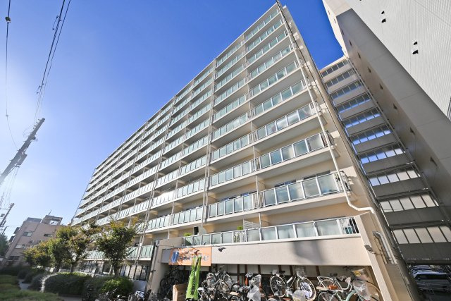 関目グリーンハイツＡ棟の外観|現地、お気軽にご見学できます。