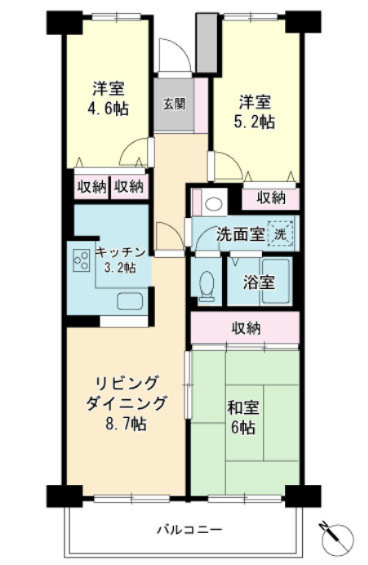 約65.33㎡の3LDK