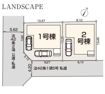 所沢市松郷第2　全2棟　新築戸建　リーブルガーデンの区画図