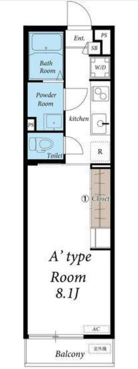 リブリ・840の間取り|8.1帖の広々としたお部屋