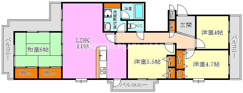 コープ野村潮見台ハイツの間取り