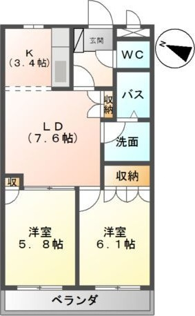 ビラージュ市塚の間取り