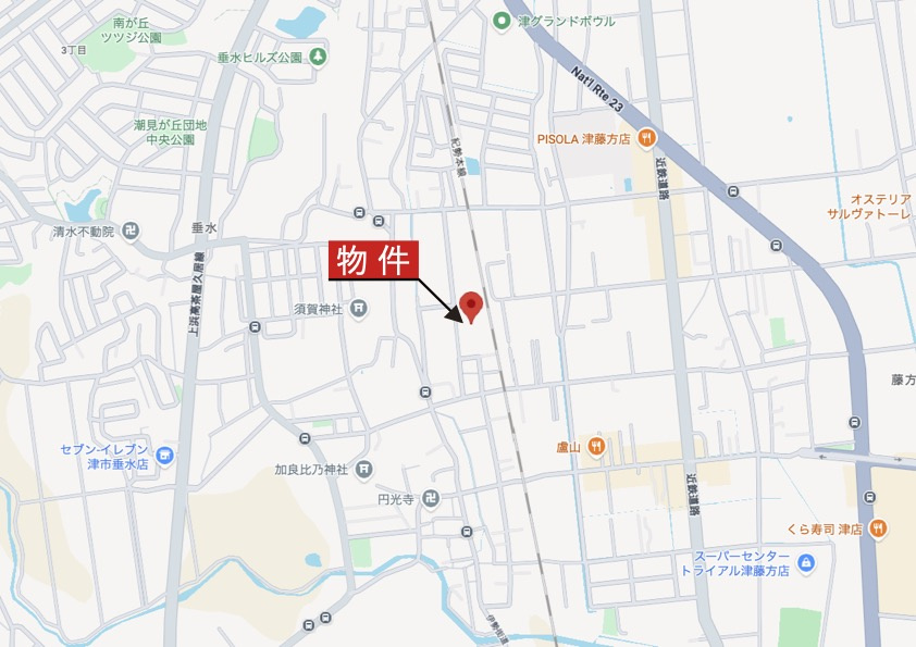 津市藤方《1号棟》の地図|広域Map