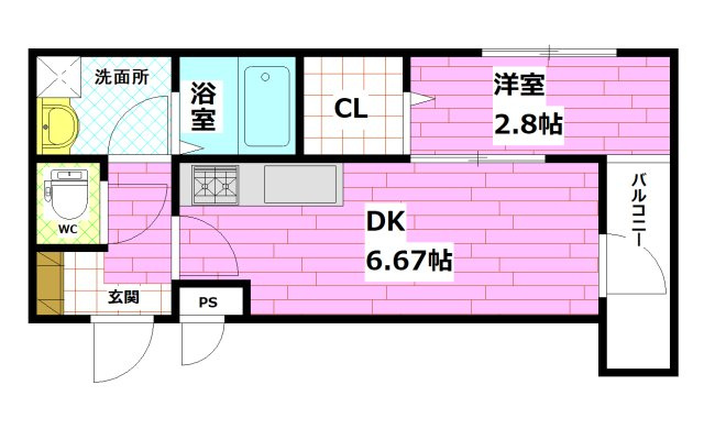 アプロウズ府中町浜田の間取り