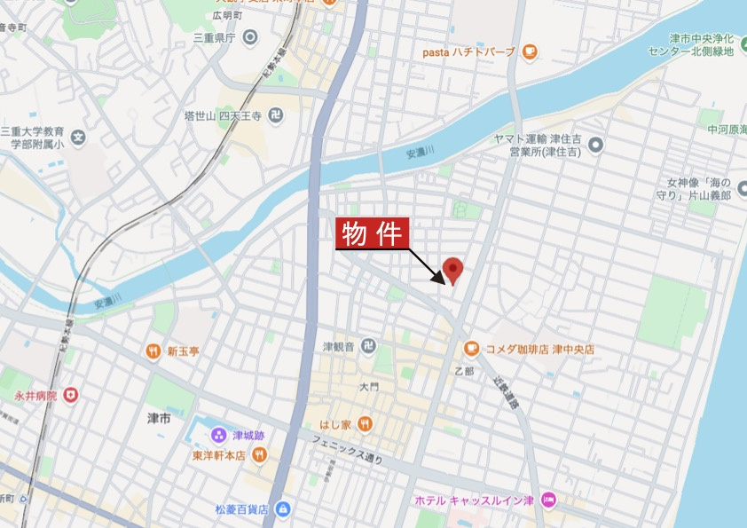 津市乙部《2号棟》の地図|広域Map