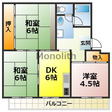鶴山台64号棟の間取り