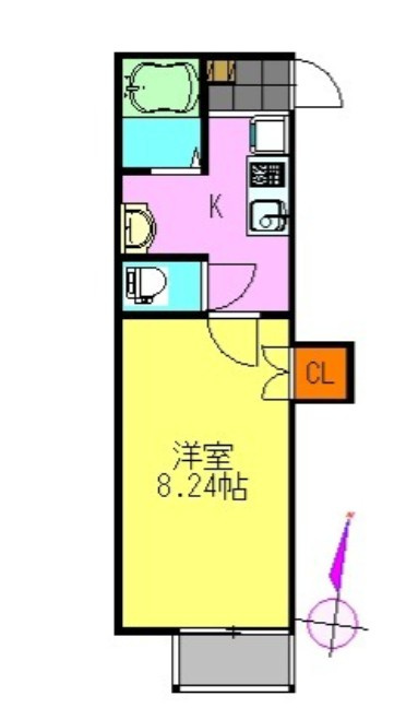仮）道野辺共同住宅仲介手数料（賃料の1.10ヵ月）の50％OFF対象物件！の間取り