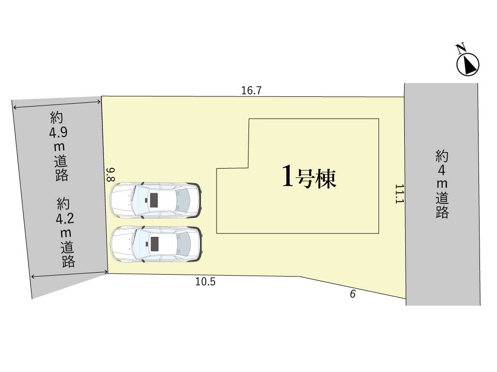 鈴鹿市東玉垣町《1号棟》の区画図|駐車スペース2台