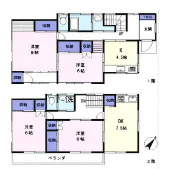 逗子市小坪１丁目　中古戸建の間取り