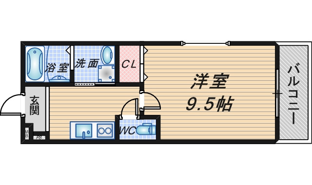 フジパレス末広町Ⅱ番館の間取り