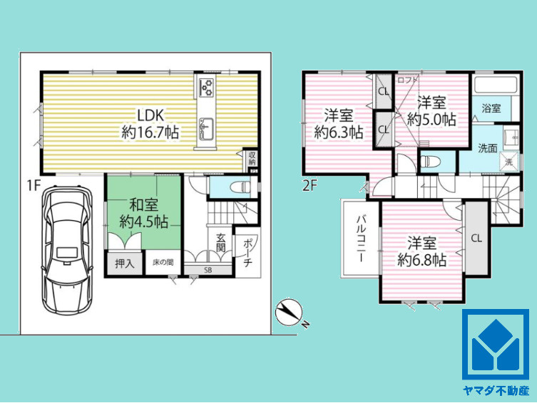 宇治市槇島町南落合の間取り