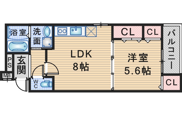 フジパレス豊中岡町ノースの間取り
