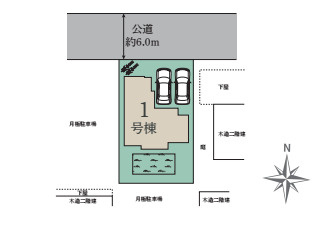 上尾市中分1丁目　新築一戸建て　ブルーミングガーデン　01の区画図|1号棟