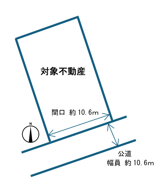 戸坂桜東町　土地の土地図|南東側接道で間口が約10.6m。採光計画や並列駐車の配置がしやすいゆとりある敷地形状60.40坪です