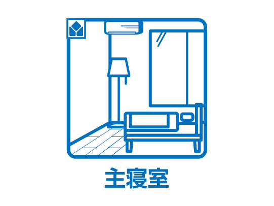 タマタウン　羽島市江吉良町　全5区画分譲の寝室|全居室にたっぷり収納できる大型収納を設置。窓ガラスは断熱性能や結露防止効果の高いペアガラスです。