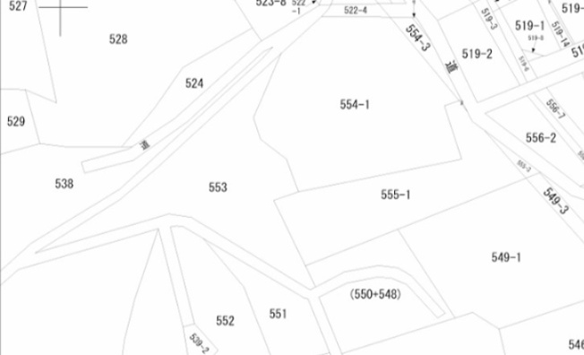 【土地図】 | 相模原市緑区若柳　上物有土地 | 地番548、555-1、553