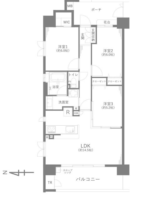 ルネサンスシティ川越　中古マンションの間取り