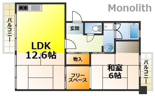 泉北鴨谷台３丁４号棟の間取り
