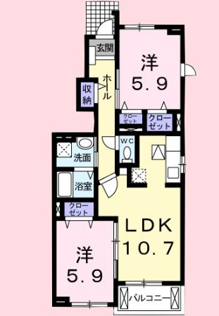 カーサ　アルバAの間取り