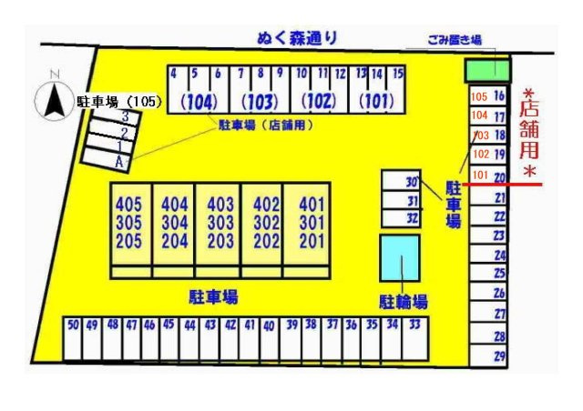 メルヴェイユの地図|駐車場