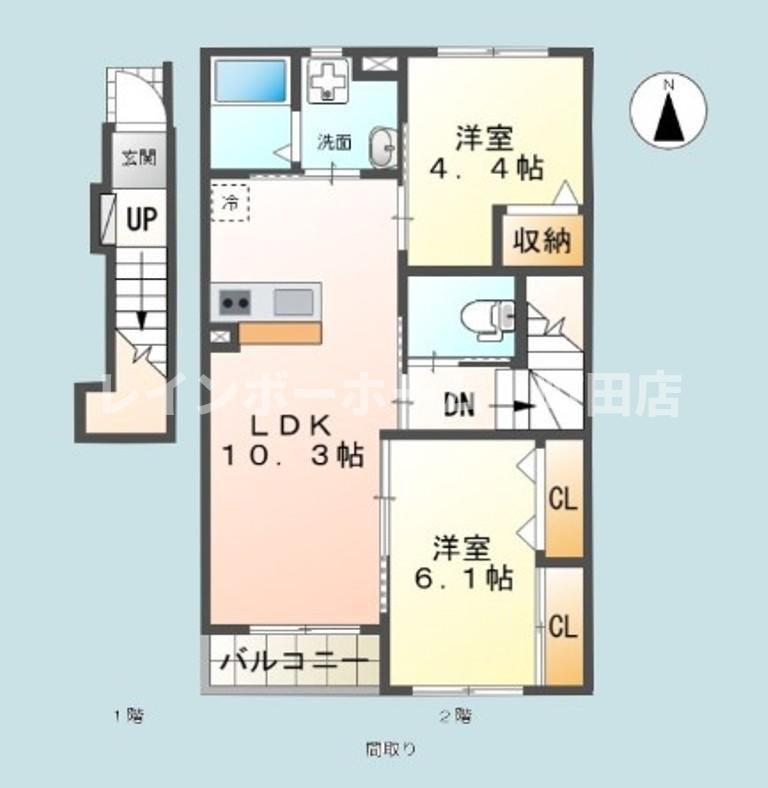 ハイムＪ※初期費用分割後払いサービス利用可能物件の間取り