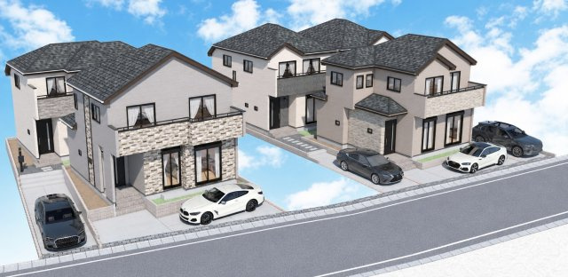 松戸市中和倉新築戸建の外観パース|完成イメージ