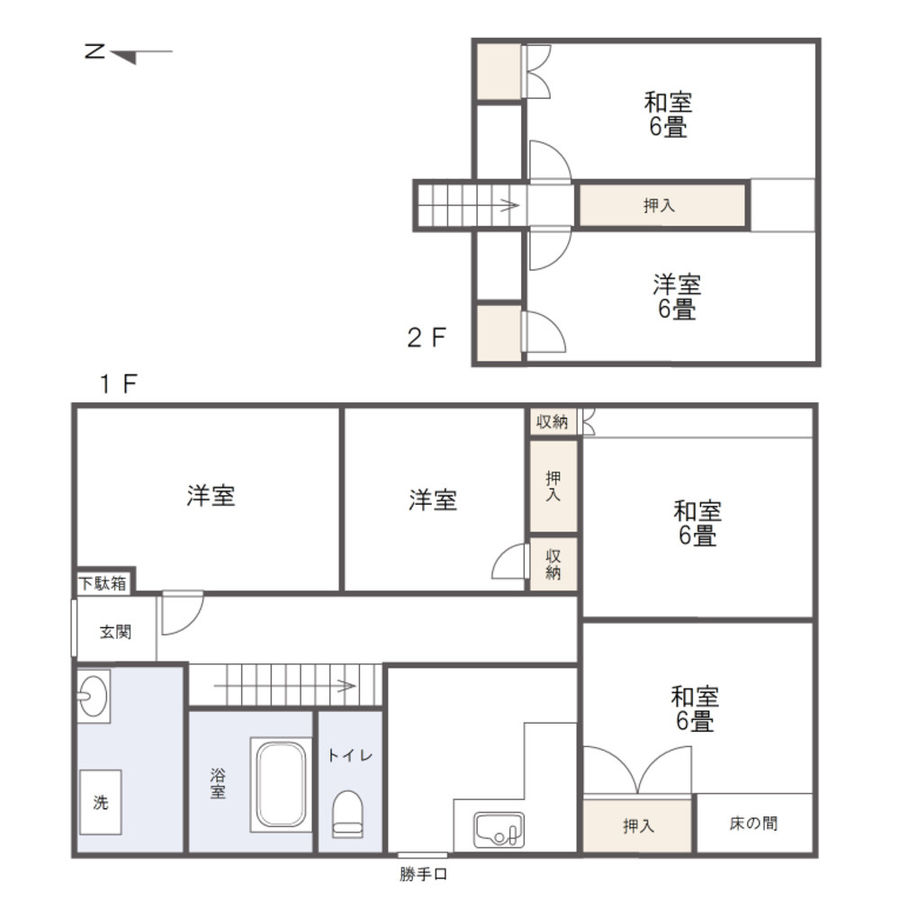 岡山市東区益野町戸建の間取り