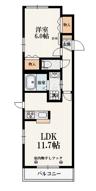 メープルハウスの間取り|★１フロア２世帯★　★セパレートタイプの1LDK★