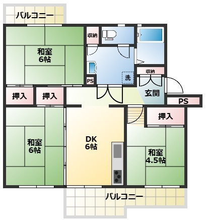 【間取り】 | 大久保東第4住宅74号棟