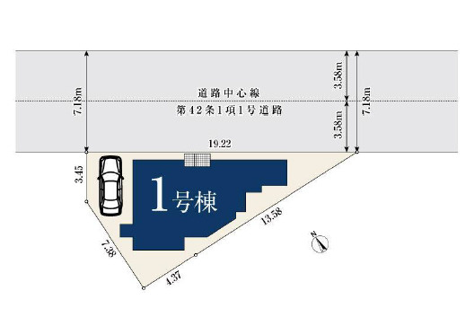 練馬区石神井台4丁目　LDK22帖超×間口19ｍ　ゆとりの邸の区画図