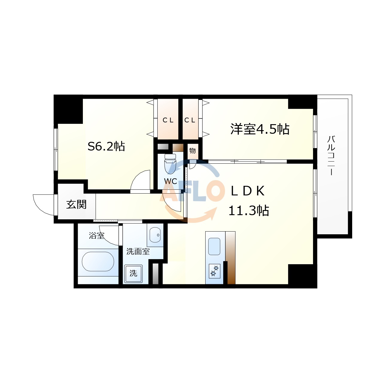 ドミール丸好　三軒家東小学校区の間取り|ドミール丸好　間取り