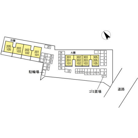 インターフレグラントA棟の区画図