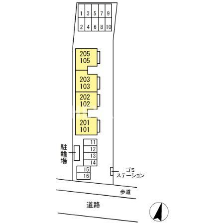 ラルーチェ幸Ⅱの区画図