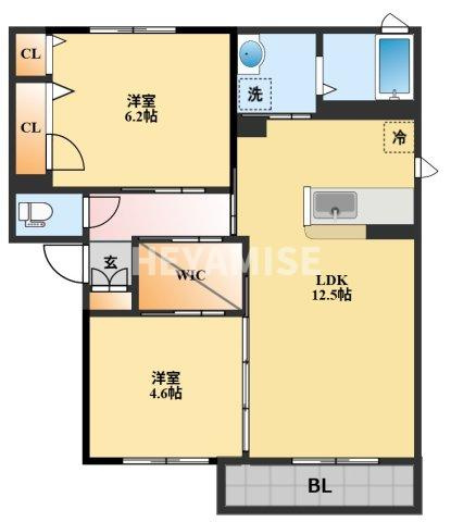 ランドステイト古賀島Bの間取り
