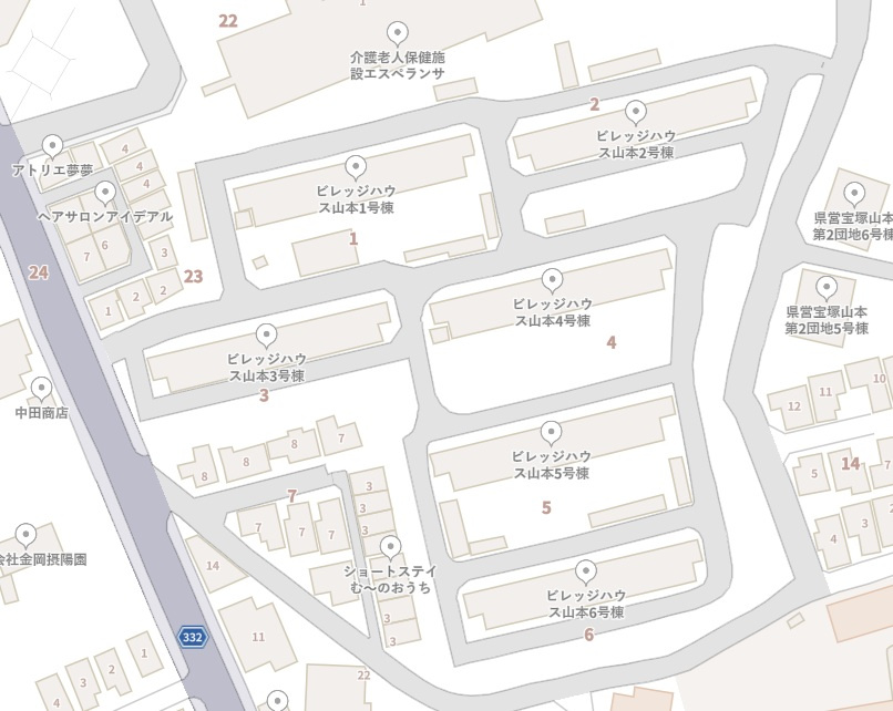 ビレッジハウス山本の地図