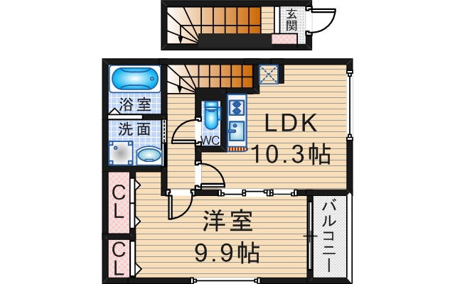リュッケテラスとねやまの間取り