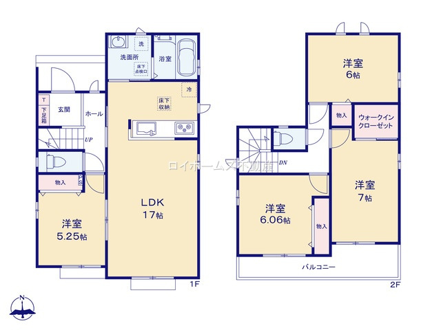 【間取り】 | 愛西市渕高町五ノ割13-2『仲介料無料』新築戸建て | B号棟