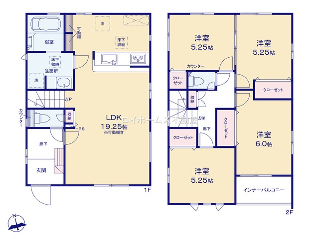 【間取り】 | 春日井市穴橋町1552-6『仲介料無料』新築戸建て | 1号棟