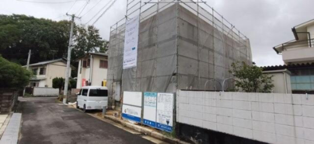 高松市香川町浅野の新築一戸建の前面道路含む現地写真|前面道路含む現地写真です