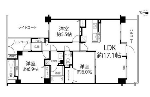 プラタス鶴見グランドステージの間取り
